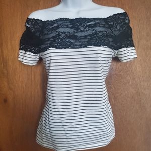 Off the shoulder lace top